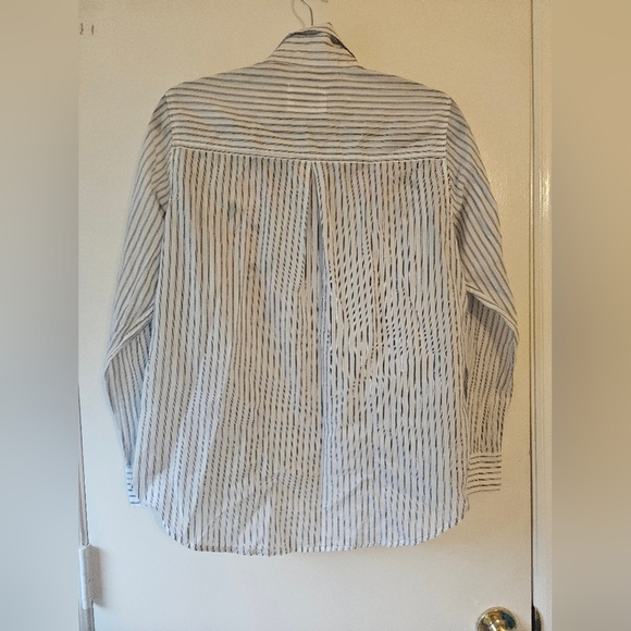 Rails Nevin Stripe Pink Floral Embroidered Top Sz M Button Up - Picture 4 of 6